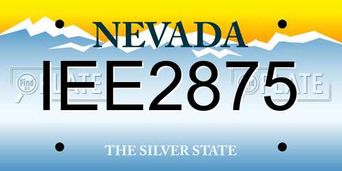 IEE2875 Nevada License Plate