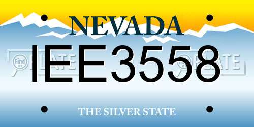 IEE3558 Nevada License Plate