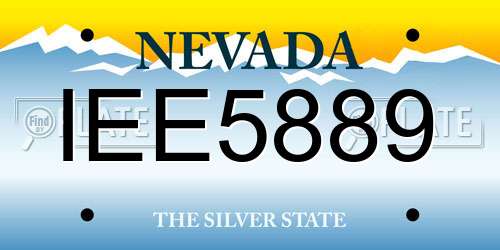 IEE5889 Nevada License Plate