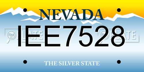 IEE7528 Nevada License Plate
