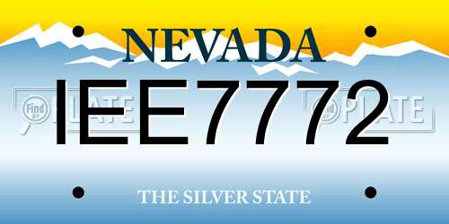 IEE7772 Nevada License Plate