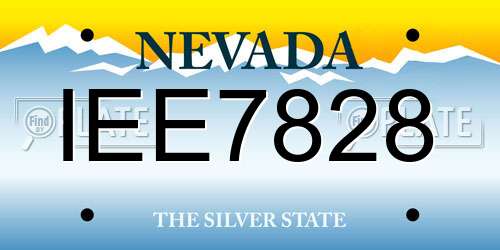 IEE7828 Nevada License Plate
