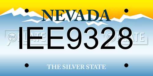 IEE9328 Nevada License Plate