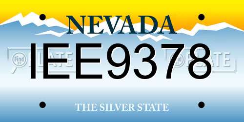 IEE9378 Nevada License Plate