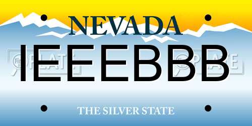 IEEEBBB Nevada License Plate
