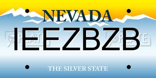 IEEZBZB Nevada License Plate