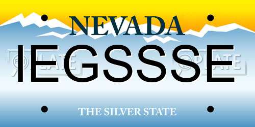 IEGSSSE Nevada License Plate