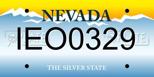 IEO0329 Nevada License Plate