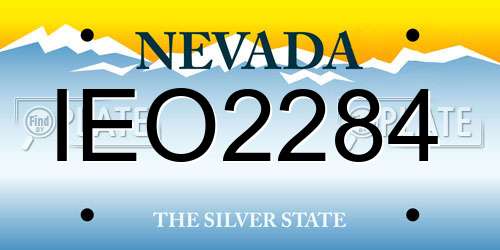IEO2284 Nevada License Plate