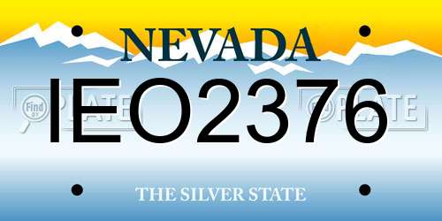 IEO2376 Nevada License Plate