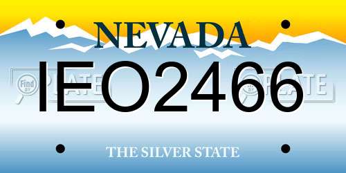 IEO2466 Nevada License Plate