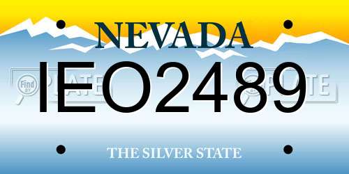 IEO2489 Nevada License Plate