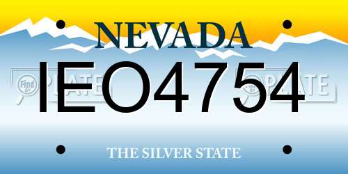 IEO4754 Nevada License Plate