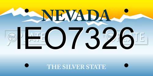 IEO7326 Nevada License Plate