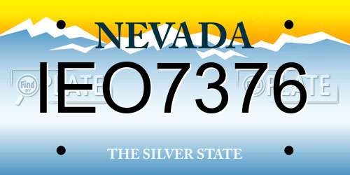 IEO7376 Nevada License Plate
