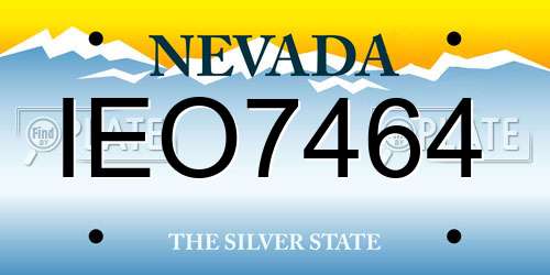 IEO7464 Nevada License Plate