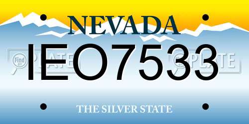 IEO7533 Nevada License Plate
