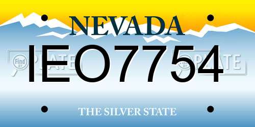 IEO7754 Nevada License Plate