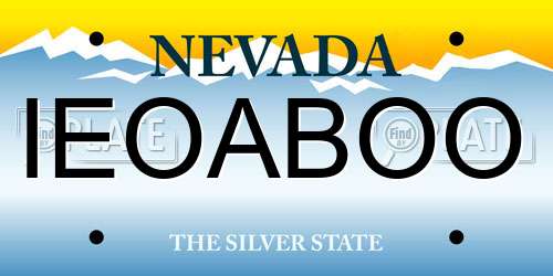 IEOABOO Nevada License Plate