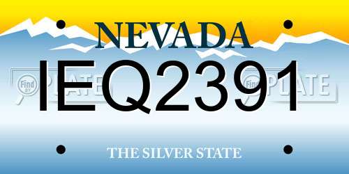 IEQ2391 Nevada License Plate