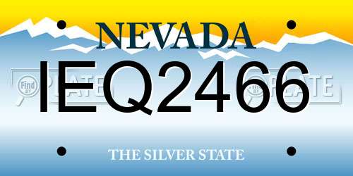 IEQ2466 Nevada License Plate