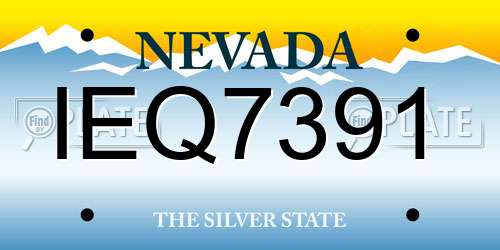 IEQ7391 Nevada License Plate