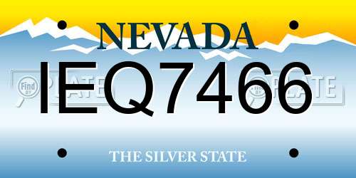 IEQ7466 Nevada License Plate