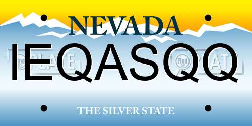 IEQASQQ Nevada License Plate