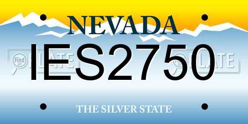 IES2750 Nevada License Plate