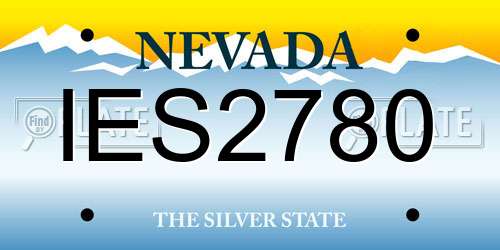 IES2780 Nevada License Plate