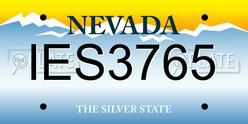 IES3765 Nevada License Plate