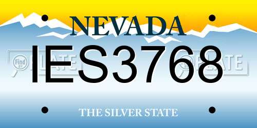 IES3768 Nevada License Plate