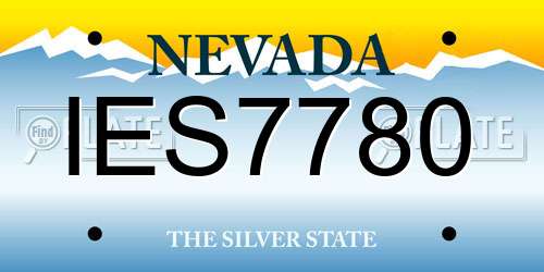IES7780 Nevada License Plate