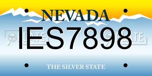 IES7898 Nevada License Plate