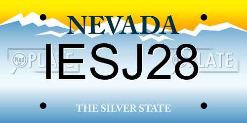 IESJ28 Nevada License Plate