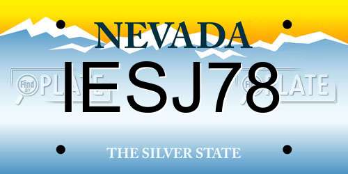 IESJ78 Nevada License Plate