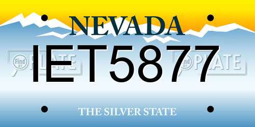 IET5877 Nevada License Plate