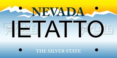 IETATTO Nevada License Plate