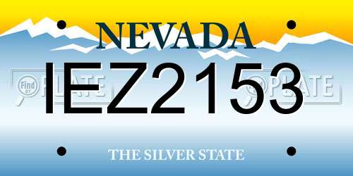 IEZ2153 Nevada License Plate