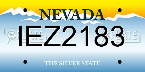 IEZ2183 Nevada License Plate
