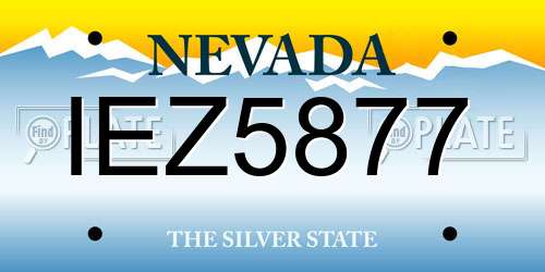 IEZ5877 Nevada License Plate