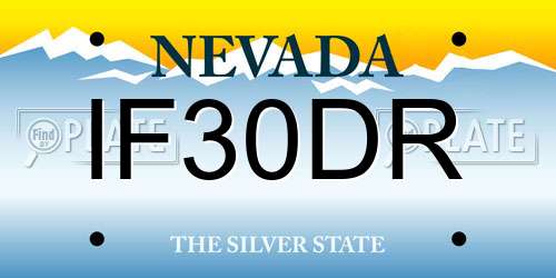 IF30DR Nevada License Plate