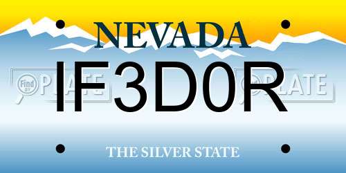 IF3D0R Nevada License Plate