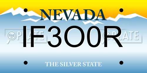 IF3O0R Nevada License Plate