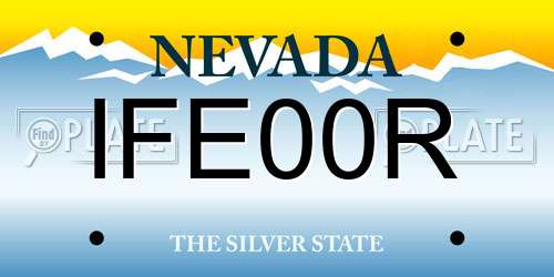 IFE00R Nevada License Plate