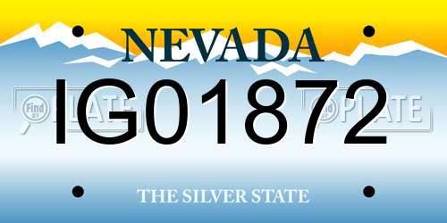 IG01872 Nevada License Plate
