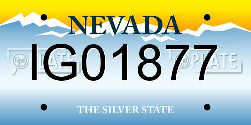 IG01877 Nevada License Plate