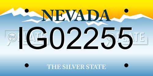 IG02255 Nevada License Plate