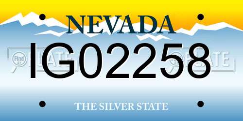 IG02258 Nevada License Plate