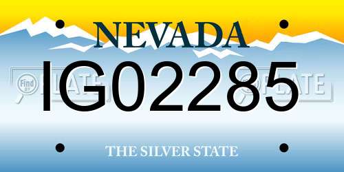 IG02285 Nevada License Plate